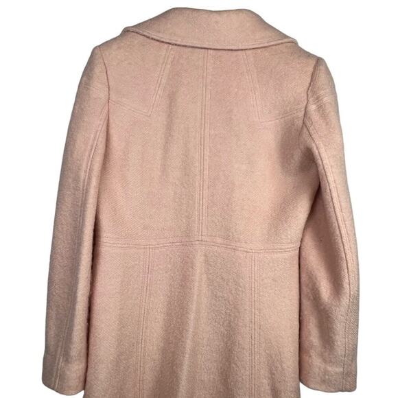 Jessica Simpson Zippered Boucle Wool Blend Blush Lined Flared Hem Coat Large - Picture 7 of 15